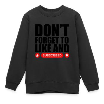 Vidéo Blogger Vlogger Like Subscribe Podcaster - Sweat Premium enfant bio - noir - Devant - AI Model Kid Female (0cm)
