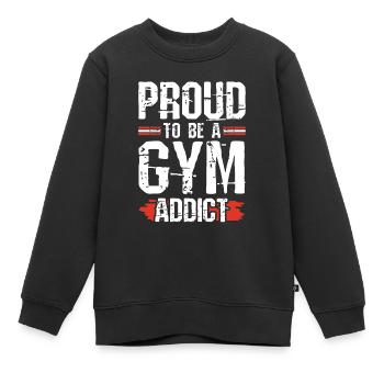 gym - Sweat Premium enfant bio - noir - Devant - AI Model Kid Female (0cm)