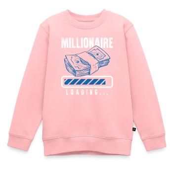 millionnaire loading - Sweat Premium enfant bio - rose - Devant - AI Model Kid Female (0cm)