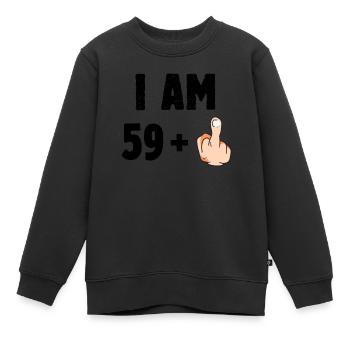 I am 59 plus one - Kinder Premium Organic Sweatshirt - Schwarz - Vorne - AI Model Kid Female (0cm)