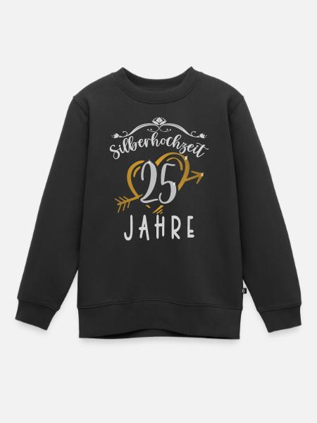 Traumpaar seit 25 Jahren Silberhochzeit Geschenk - Kinder Premium Organic Sweatshirt - Schwarz