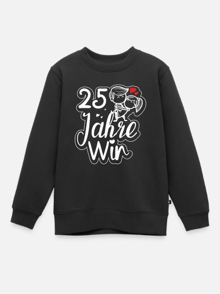 Traumpaar seit 25 Jahren Silberhochzeit Geschenk - Kinder Premium Organic Sweatshirt - Schwarz