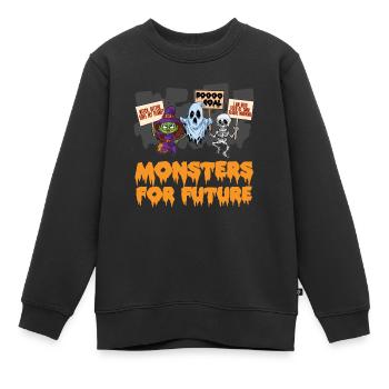Monstre pour les futurs activistes climatiques Halloween - Sweat Premium enfant bio - noir - Devant - AI Model Kid Female (0cm)