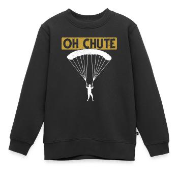 Fallschirm Fallschirmspringer Lustig Adrenalin - Kinder Premium Organic Sweatshirt - Schwarz - Vorne - AI Model Kid Female (0cm)
