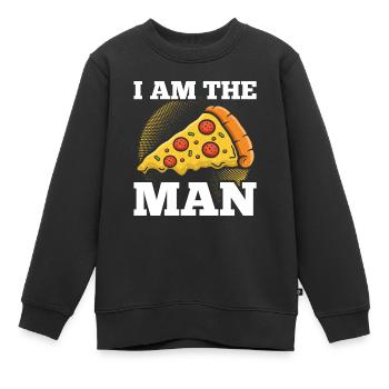 Pizza Drôle Pizza Fast Food Amateurs - Sweat Premium enfant bio - noir - Devant - AI Model Kid Female (0cm)