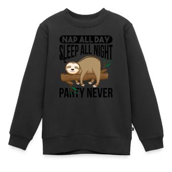 Nickerchen den ganzen Tag den ganzen Tag schlaf - Kinder Premium Organic Sweatshirt - Schwarz - Vorne - AI Model Kid Female (0cm)
