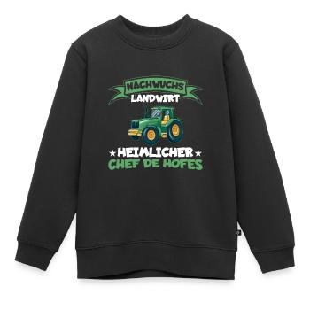 Traktor Junge Nachwuchs Landwirt Bauernhof - Kinder Premium Organic Sweatshirt - Schwarz - Vorne - AI Model Kid Female (0cm)