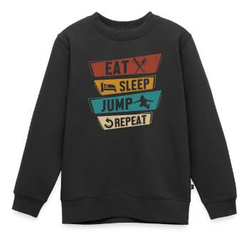 Parachutiste de saut sportif en parachute - Sweat Premium enfant bio - noir - Devant - AI Model Kid Female (0cm)
