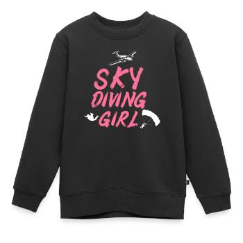 Parachutiste de saut sportif en parachute - Sweat Premium enfant bio - noir - Devant - AI Model Kid Female (0cm)