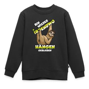 Lustiges Faultier mit Spruch - Kinder Premium Organic Sweatshirt - Schwarz - Vorne - AI Model Kid Female (0cm)