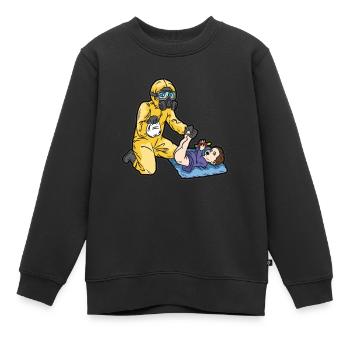 Masque à gaz de changement de couche malodorant - Sweat Premium enfant bio - noir - Devant - AI Model Kid Female (0cm)