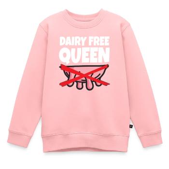 Lait d’avoine Queen sans produits laitiers intolérance au lactose - Sweat Premium enfant bio - rose - Devant - AI Model Kid Female (0cm)