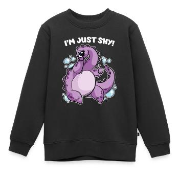 Je suis juste timide Le monstre du Loch Ness - Sweat Premium enfant bio - noir - Devant - AI Model Kid Female (0cm)