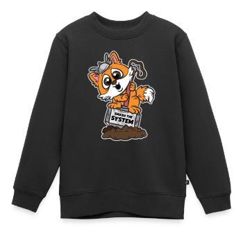 Écrasez le système anarchiste Corgi - Sweat Premium enfant bio - noir - Devant - AI Model Kid Female (0cm)