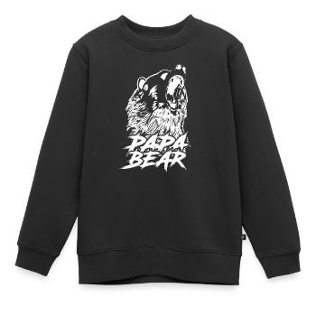 Vatertag Papabear Papa Retro Vintage - Kinder Premium Organic Sweatshirt - Schwarz - Vorne - AI Model Kid Female (0cm)