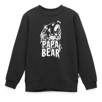 Vatertag Papabear Papa Retro Vintage - Kinder Premium Organic Sweatshirt - Schwarz - Vorne - AI Model Kid Female (0cm)