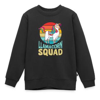 Lamacorn Squad - cool Lama Party Design - Kids Premium Organic Sweatshirt - black - Front - AI Model Kid Female (0cm)