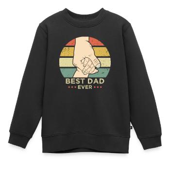 BEST DAD BEST DAD Father's Day - Kids Premium Organic Sweatshirt - black - Front - AI Model Kid Female (0cm)