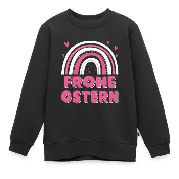 Oster Regenbogen Frohe Ostern - Kinder Premium Organic Sweatshirt - Schwarz - Vorne - AI Model Kid Female (0cm)
