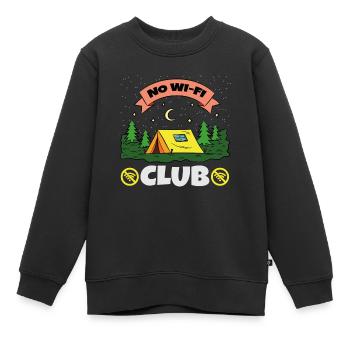 Kein Wifi Club Campingausflug im Freien - Kinder Premium Organic Sweatshirt - Schwarz - Vorne - AI Model Kid Female (0cm)