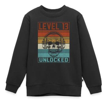 13e anniversaire du joueur - Sweat Premium enfant bio - noir - Devant - AI Model Kid Female (0cm)