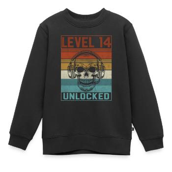 14e anniversaire du joueur - Sweat Premium enfant bio - noir - Devant - AI Model Kid Female (0cm)