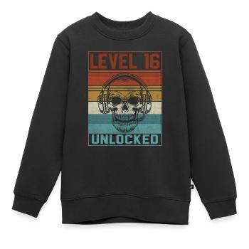 16e anniversaire du joueur - Sweat Premium enfant bio - noir - Devant - AI Model Kid Female (0cm)