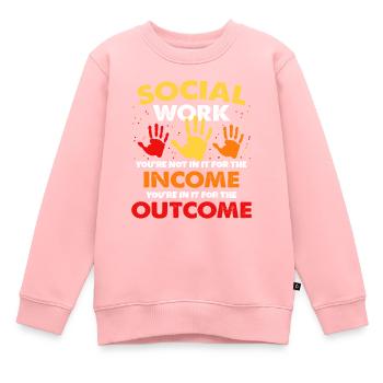 Fière travailleuse sociale - Sweat Premium enfant bio - rose - Devant - AI Model Kid Female (0cm)
