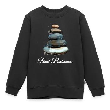 Rock Balancing Stone Stacking Balance - Kinder Premium Organic Sweatshirt - Schwarz - Vorne - AI Model Kid Female (0cm)