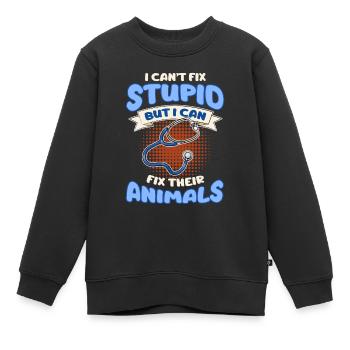 Fun Tierarzt Witz Tierarzt Tierarzt - Kinder Premium Organic Sweatshirt - Schwarz - Vorne - AI Model Kid Female (0cm)