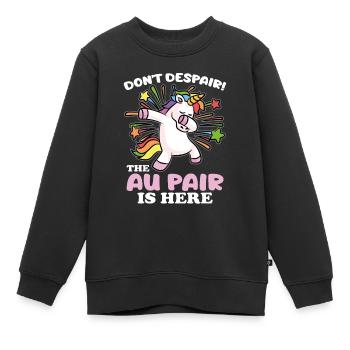 Ne désespérez pas, l’Au Pair est là - Sweat Premium enfant bio - noir - Devant - AI Model Kid Female (0cm)