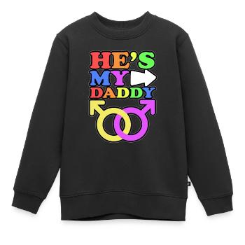 Er ist mein Papa Homosexuell Eltern Kind mit 2 - Kinder Premium Organic Sweatshirt - Schwarz - Vorne - AI Model Kid Female (0cm)