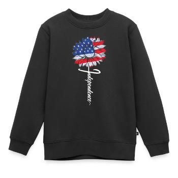 Jour de l’Indépendance Tournesol 4 juillet - Sweat Premium enfant bio - noir - Devant - AI Model Kid Female (0cm)