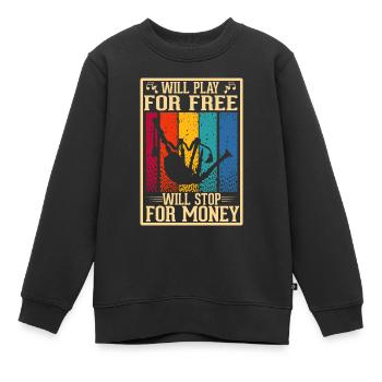 Musiciens de cornemuse bruyants cornemuses - Sweat Premium enfant bio - noir - Devant - AI Model Kid Female (0cm)