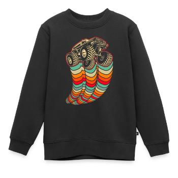 Monster Trucks Rétro Monster Truck Vintage - Sweat Premium enfant bio - noir - Devant - AI Model Kid Female (0cm)