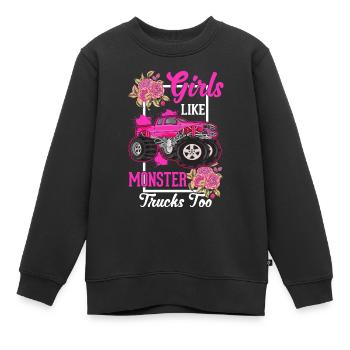 Monster Truck Girl Monster Truck Amoureux - Sweat Premium enfant bio - noir - Devant - AI Model Kid Female (0cm)