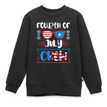 Vierter Juli Besatzung USA - Kinder Premium Organic Sweatshirt - Schwarz - Vorne - AI Model Kid Female (0cm)