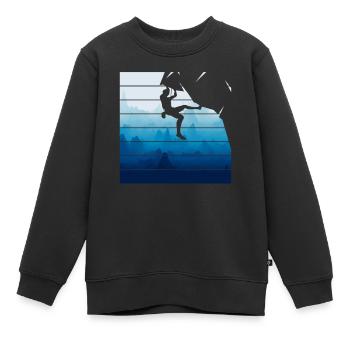 Alpinistes rétro - Sweat Premium enfant bio - noir - Devant - AI Model Kid Female (0cm)