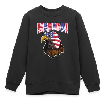 Eagle America 4 juillet Patriotique - Sweat Premium enfant bio - noir - Devant - AI Model Kid Female (0cm)
