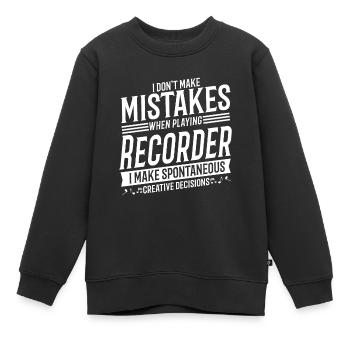 Recorder Player Musical Instrument Recorder - Kids Premium Organic Sweatshirt - black - Front - AI Model Kid Female (0cm)