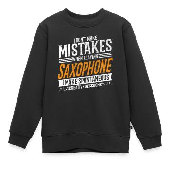 Saxophonist Musikliebhaber Kreativer Saxophonist - Kinder Premium Organic Sweatshirt - Schwarz - Vorne - AI Model Kid Female (0cm)