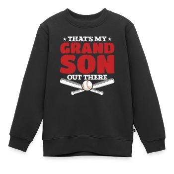 Enkel Baseballspieler Stolze Großeltern - Kinder Premium Organic Sweatshirt - Schwarz - Vorne - AI Model Kid Female (0cm)