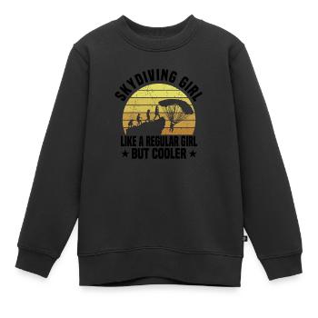 Fallschirmspringen Fallschirmspringer - Kinder Premium Organic Sweatshirt - Schwarz - Vorne - AI Model Kid Female (0cm)