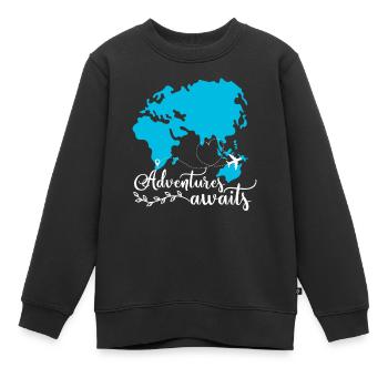Reisen Abenteuer Reisende Flugzeuge Reisen - Kinder Premium Organic Sweatshirt - Schwarz - Vorne - AI Model Kid Female (0cm)