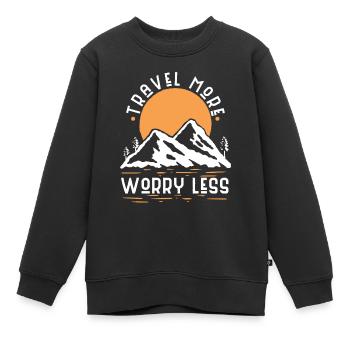Road Trip Reise Abenteuer Outdoor Reisende - Kinder Premium Organic Sweatshirt - Schwarz - Vorne - AI Model Kid Female (0cm)