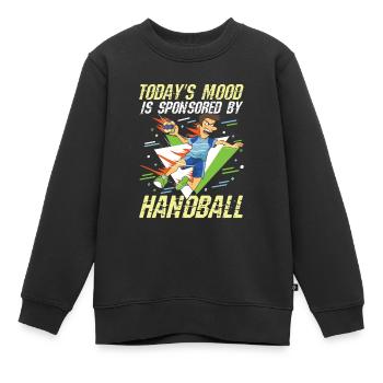 Today's Mood Is Sponsored By Handball - Kinder Premium Organic Sweatshirt - Schwarz - Vorne - AI Model Kid Female (0cm)