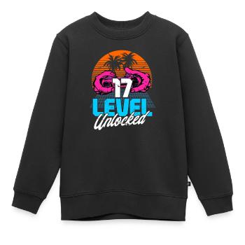 Level 17 Unlocked 17. Geburtstag Gamer 80er retro - Kinder Premium Organic Sweatshirt - Schwarz - Vorne - AI Model Kid Female (0cm)