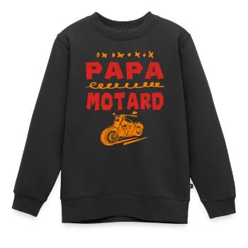 Papa Motard - Sweat Premium enfant bio - noir - Devant - AI Model Kid Female (0cm)