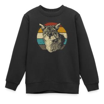 Coyote Coyote Animal Animal Sauvage - Sweat Premium enfant bio - noir - Devant - AI Model Kid Female (0cm)