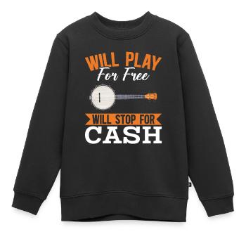 Schlechter Banjospieler Humor Folk Country Musik - Kinder Premium Organic Sweatshirt - Schwarz - Vorne - AI Model Kid Female (0cm)